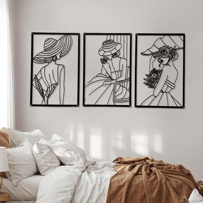 Metal Abstract Female Picture Frame