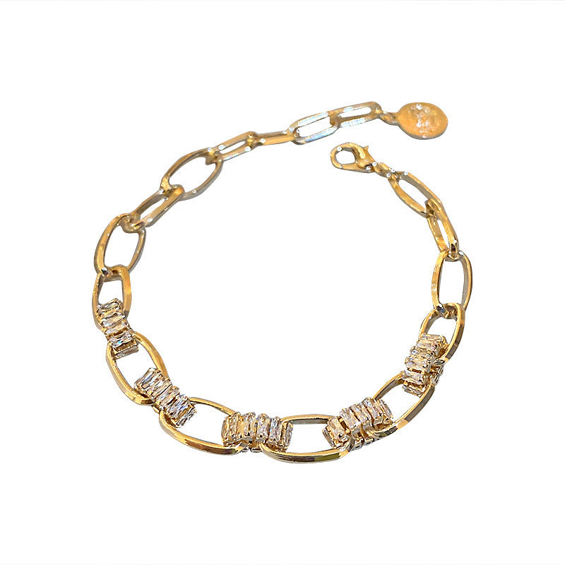 European And American Entry Lux High-Grade Zircon Geometric Bracelet