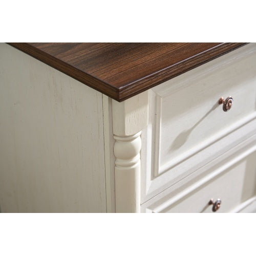 Farmhouse Style 6 Drawer Dresser Chest With Base Wooden Rustic Chest Of Drawers, Storage Dresser Organizer For Bedroom, Living Room, Beautiful Sturdy And Durable