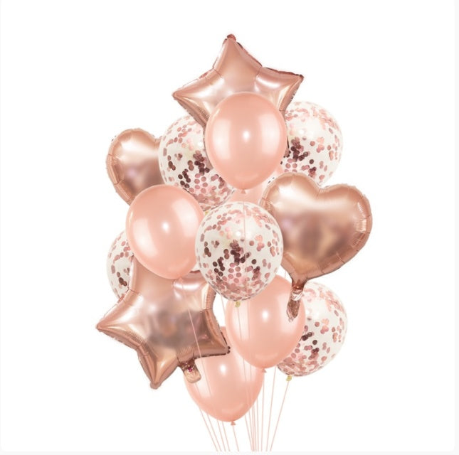 Rose Gold Balloon Sequined Balloon Confetti Balloon Set
