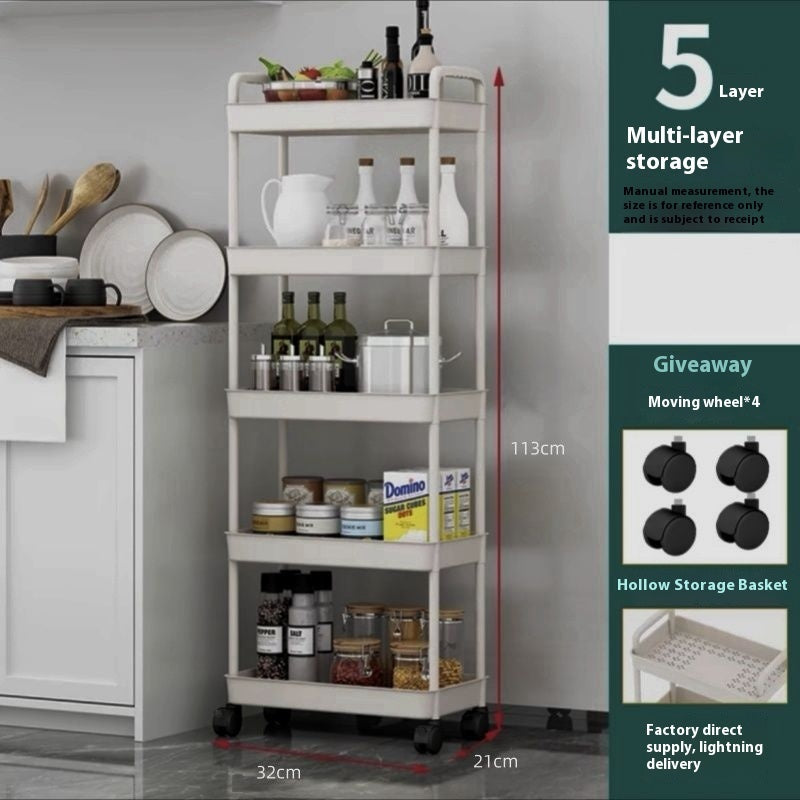 Mobile Storage Rack With Multiple Floor Standing Shelves