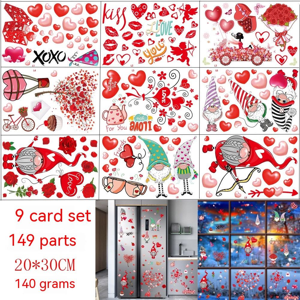 Valentine's Day Valentine's Day Electrostatic Sticker Showcase