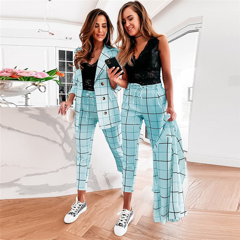 Casual Temperament Double-Breasted Suits Plus Size Women