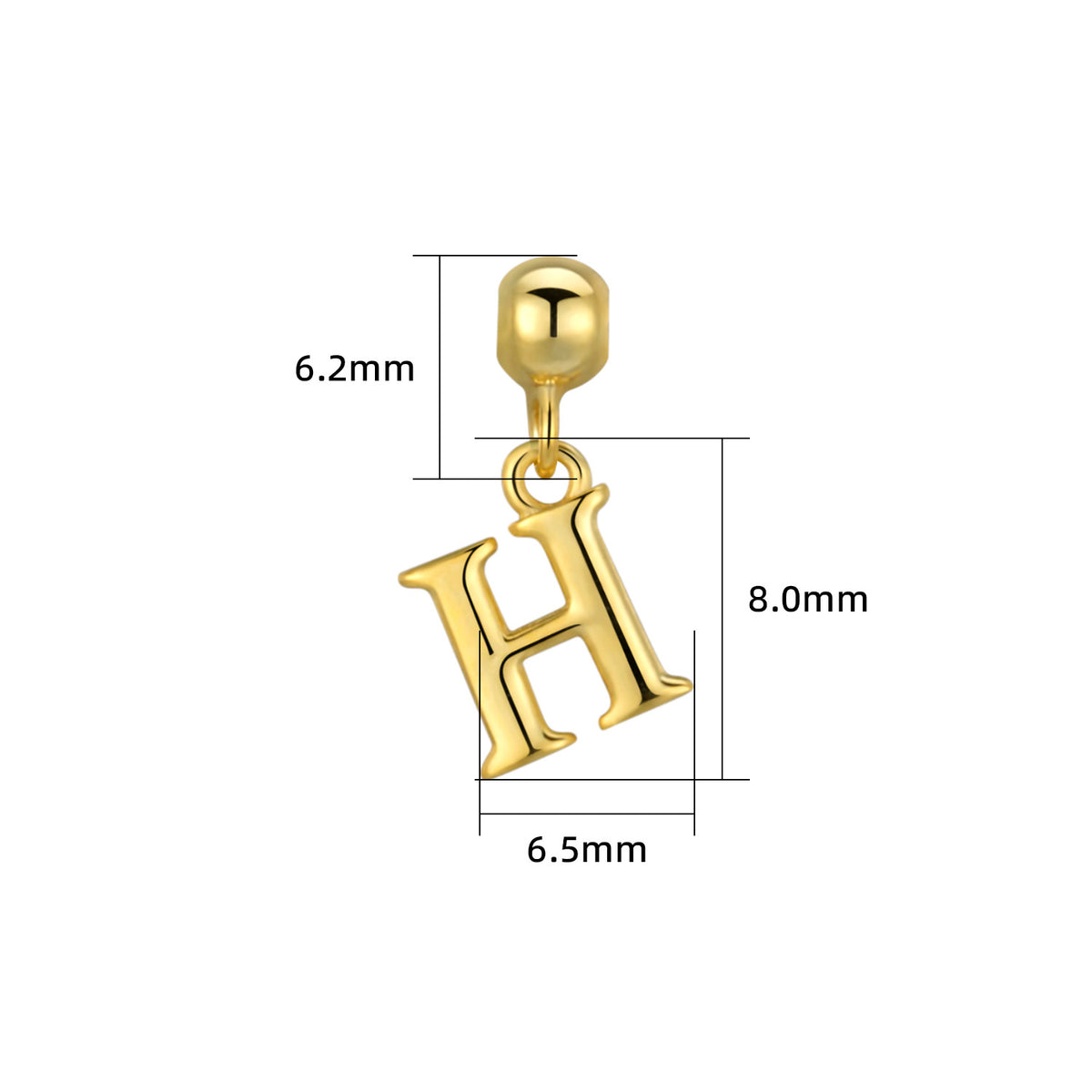 Smooth-Surface Jewelry Minimalist 26-Letter Alphabet Pendant