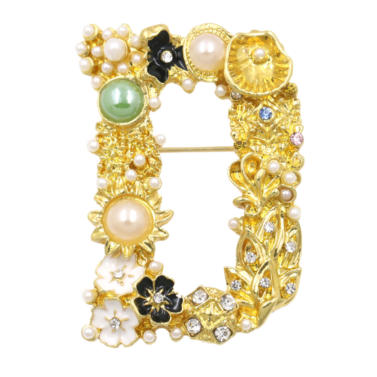 Brooch Customization English Letter Brooch Pearl Pin female