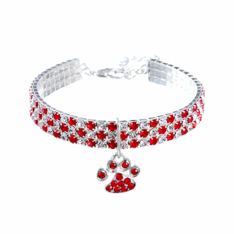 Pet Collar With Diamonds, Mixed-Color Cat And Dog Supplies, Cat Claws, Elastic Cat And Dog Necklace Jewelry