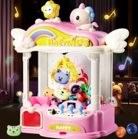 Girl's Mini Claw Machine, 40.64cm Unicorn Toy Suitable For Children Aged 6-8, Arcade Game Toy Vending Machine, With LED Lights And Adjustable Sound Gift