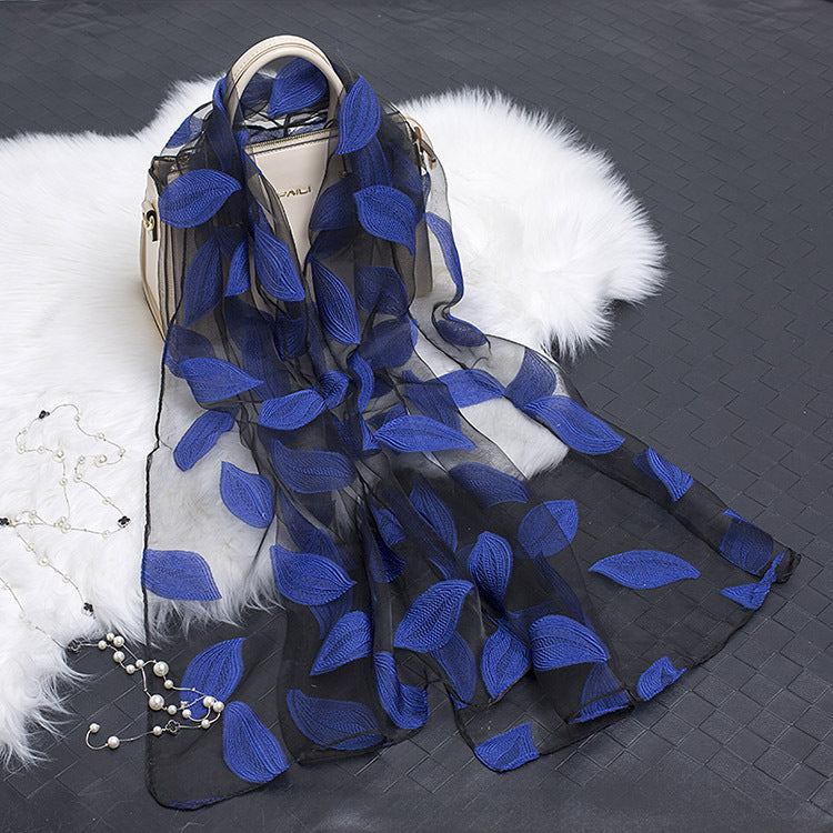Cut Flowers Hollow Silk Scarf Simulation Silk Scarf