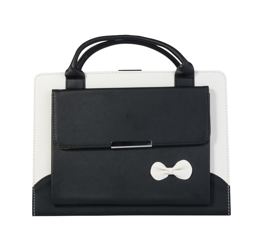 Compatible with Apple, New IPAD9.7 Protective Cover Mini234 Bow Handbag Pro11 Flat 10.5 Leather Case