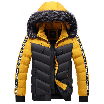 Hooded Jacket Men's Thick Warm Cotton Jacket ,