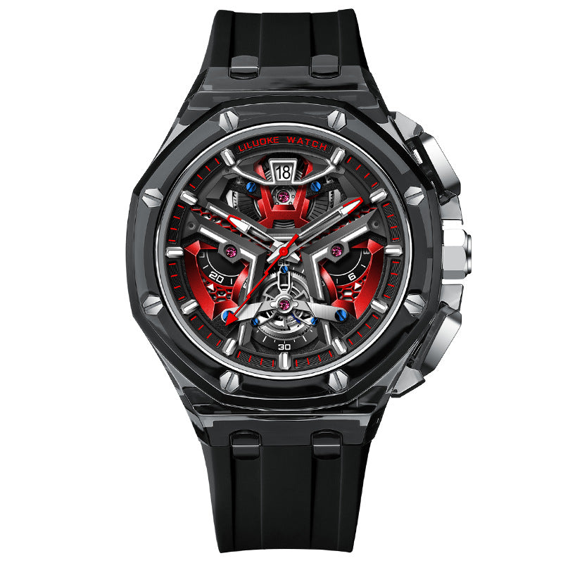High-Grade Three-Dimensional Hollow Carved Luminous Quartz Watch