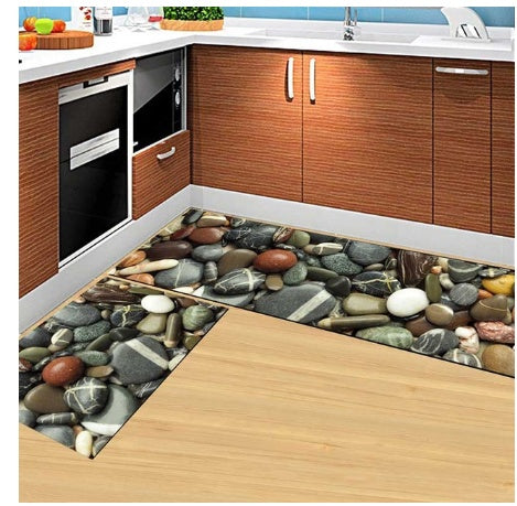 Floor Mats, Non-Slip, Oil-Proof, Household Machine Washable Door Mats, Bathroom, Bathroom, Bedside Rugs
