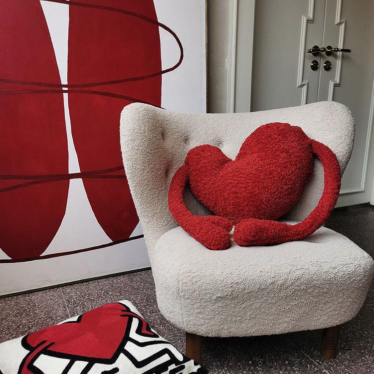Love Heart Couch Pillow Back Cushion Plush Toy