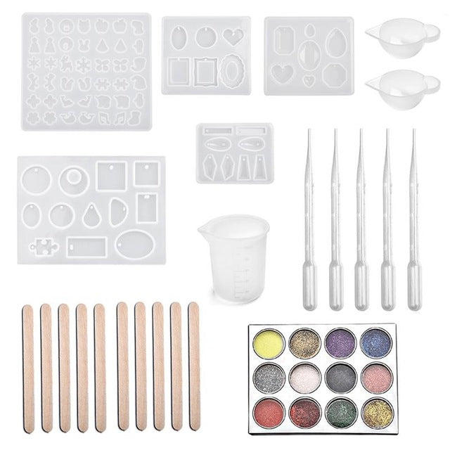 Resin Jewelry Silicone Molds Tools Set UV Epoxy