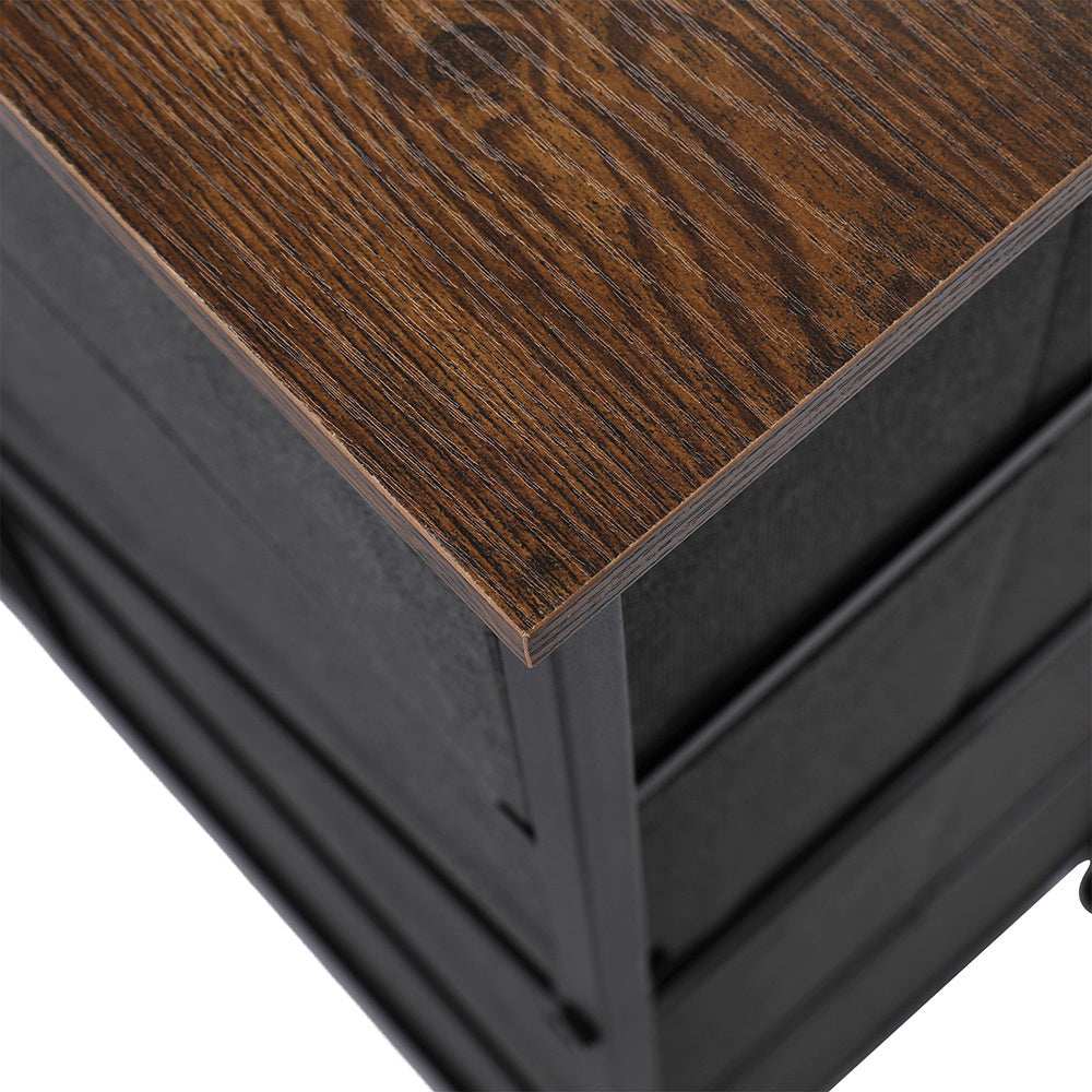4 Tier Wide Drawer Dresser Storage Unit with 8 Easy Pull Fabric Drawers and Metal Frame Wooden Tabletop for Closets Nursery Dorm Room Hallway Gray