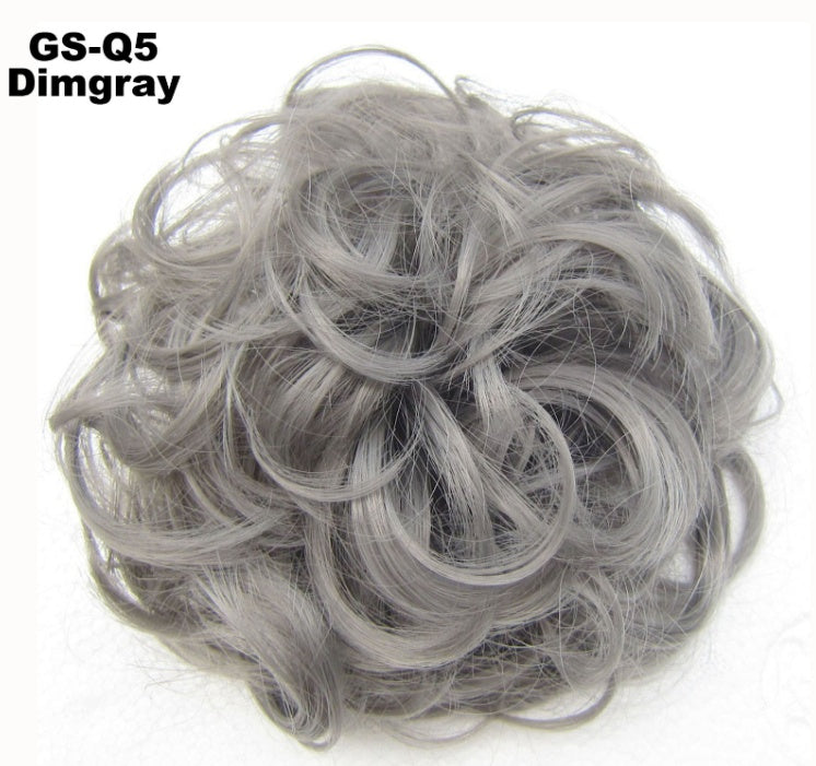 Europe, Japan, and South Korea Popular Hair Bun Fluffy Natural Drawstring Curly Hair Ball Head Hair Ring Hair set Female Hair Accessories Chemical Fiber Hair
