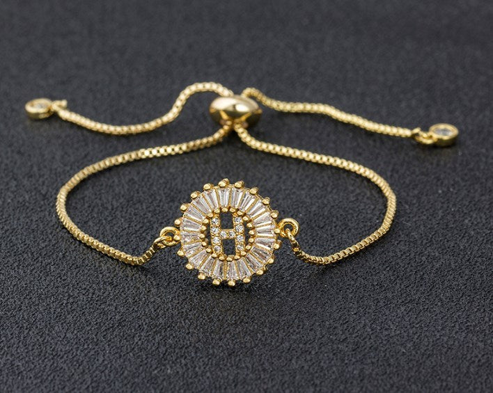 Copper Inlaid Zircon Color Message Bracelet
