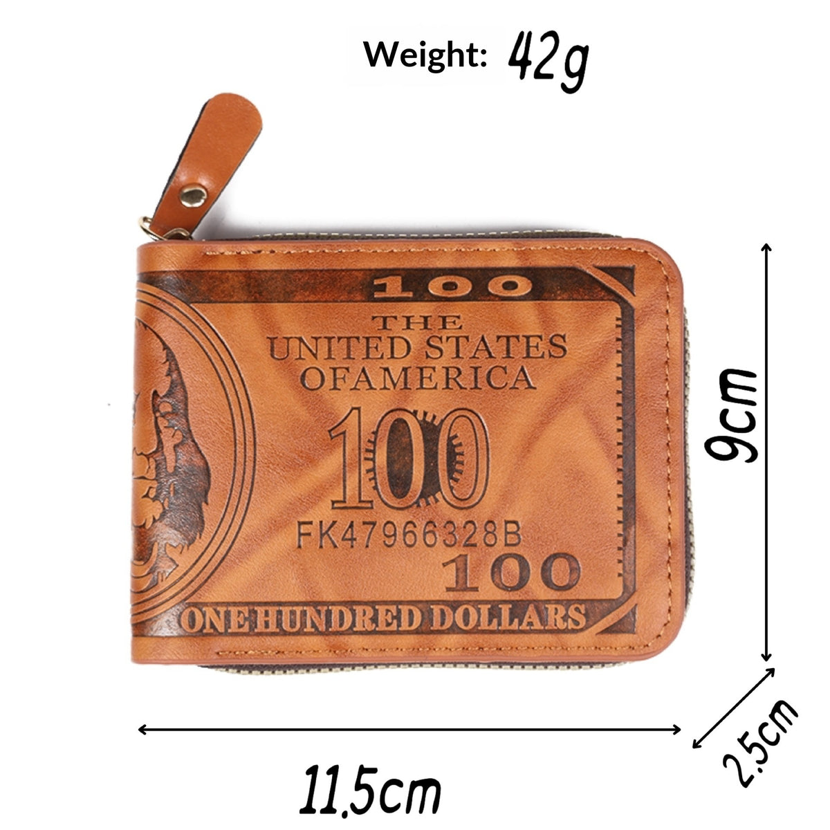 Personalized Dollar Men's Two-Fold Buckle Multiple Card Slots Wallet Purse