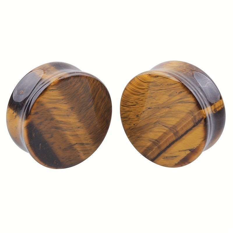 Cross-Border 1 Pair Red Tiger Stone Auricle Stone Ear Extender Piercing Jewelry 6 Mm-16mm