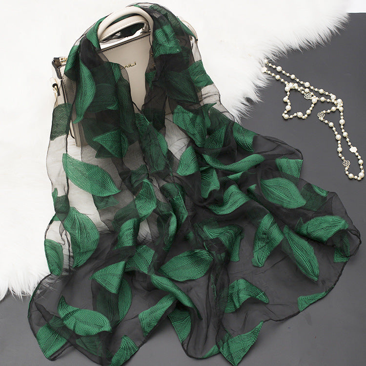 Cut Flowers Hollow Silk Scarf Simulation Silk Scarf