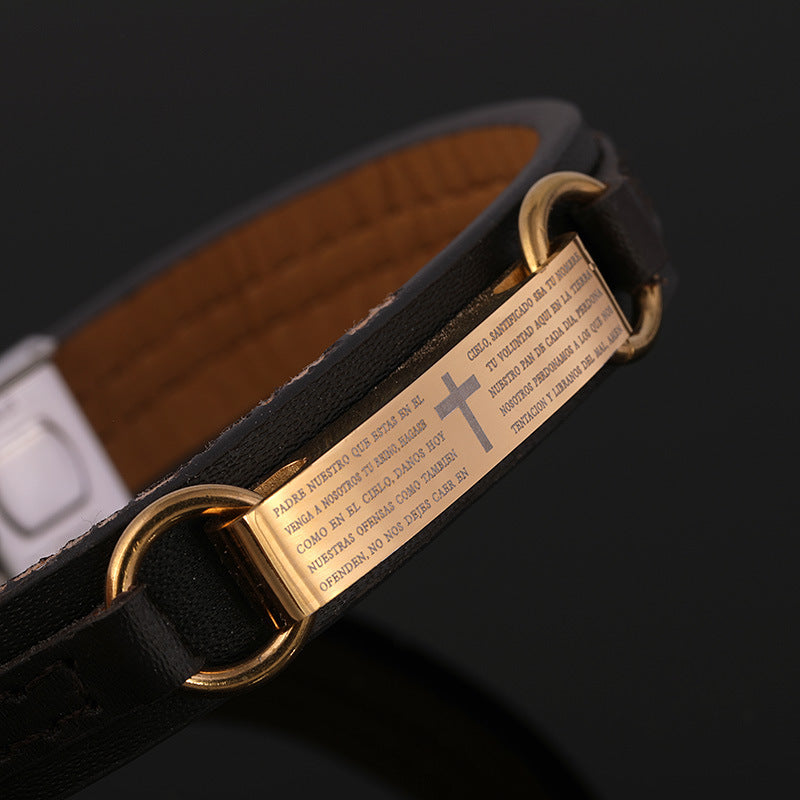 Bible Verse Leather Bracelet