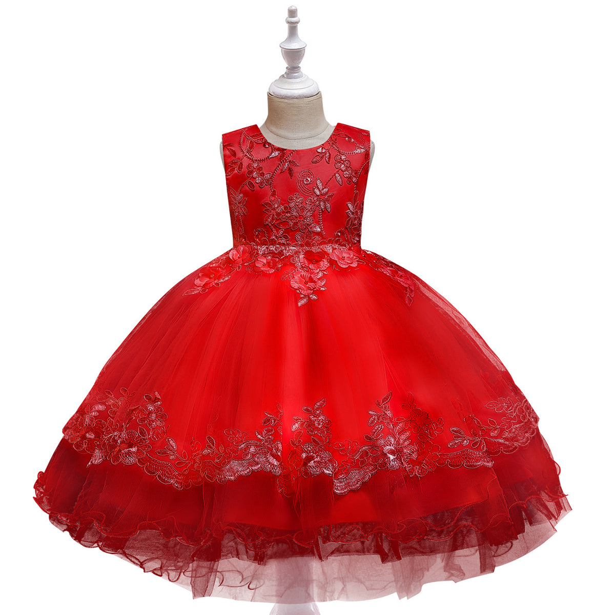 Children's Wedding Embroidered Dress Girls