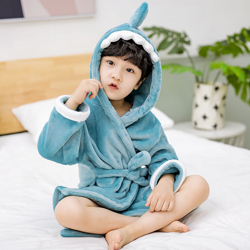 Flannel Bathrobe Baby Pajamas Nightgown