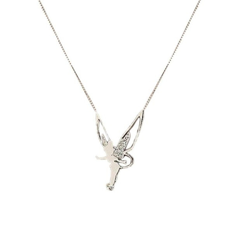 Diamond Angel Wings Necklace Charm Fashion Jewelry