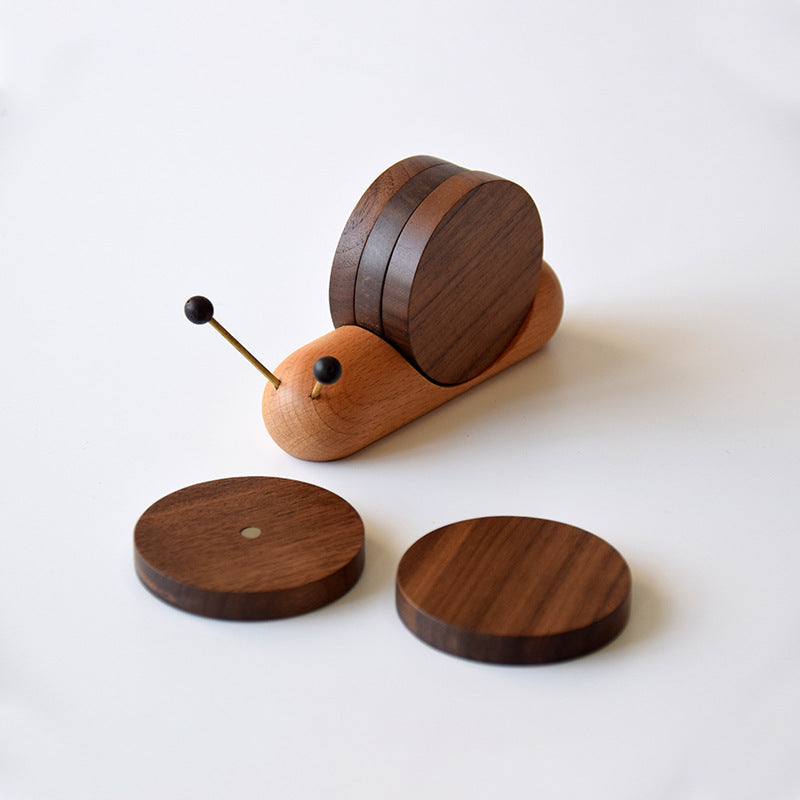 Chuang Cup Super Meng Snail Wooden Coaster Insulation Mat Jiayi Desktop Anti-Scalding Mat Pot Mat Heat-Resistant Placemat Quality Support