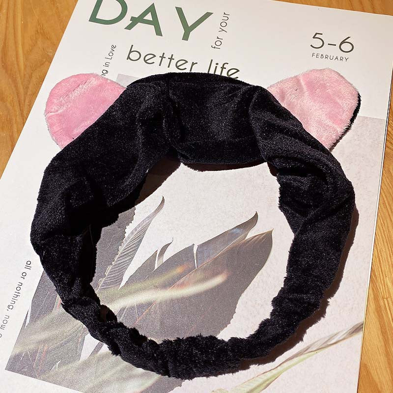 Face Wash Hair Band Rabbit Ears Hair Band Plush Bow Headband