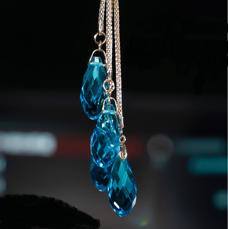 Car Pendant Double-Sided Crystal Swan King Pendant Creative Car Rearview Mirror Pendant