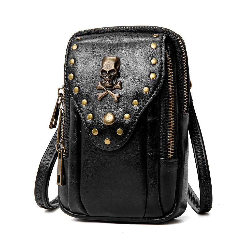 Ladies Shoulder Messenger Bag Textured Small Square Bag Outdoor Travel Mobile Phone Bag
