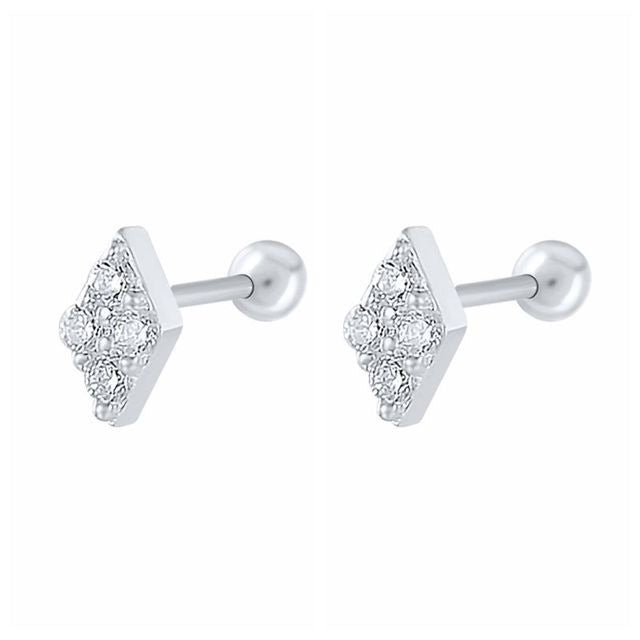 New 1 Pair Real 925 Sterling Silver Stud Earrings For