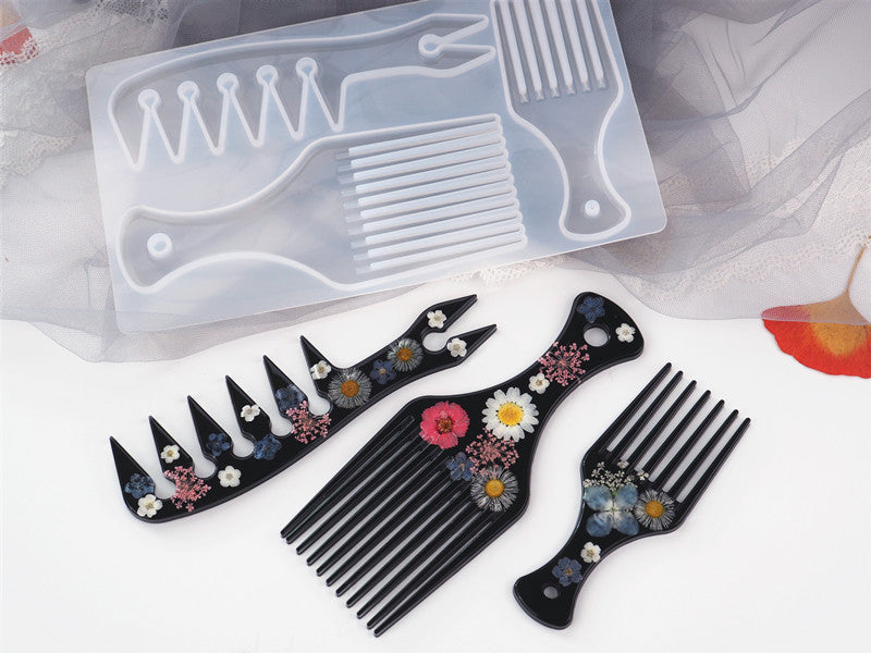 Epoxy Resin Epoxy Comb Oil Head African Comb Mirror Silicone Mold
