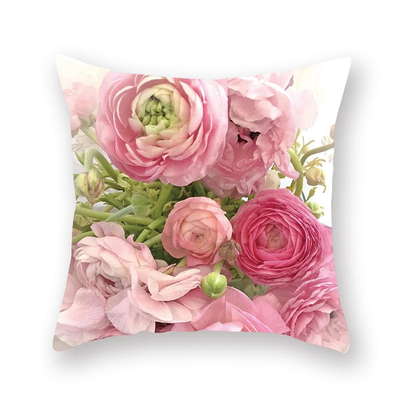 Watercolor Flower Pillow Digital Printing Car Office Pillow Cushion Wish Home