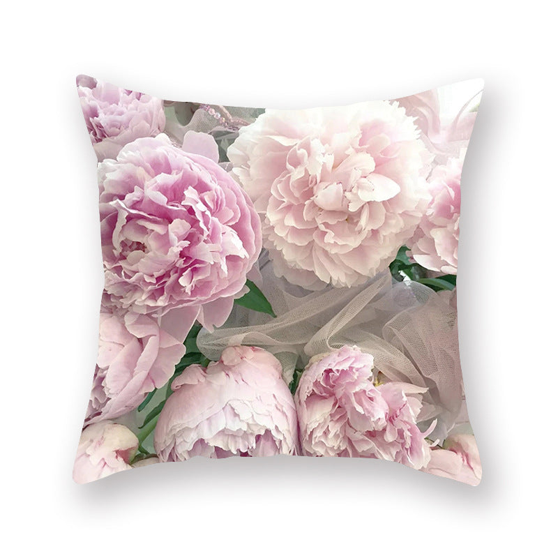 Watercolor Flower Pillow Digital Printing Car Office Pillow Cushion Wish Home