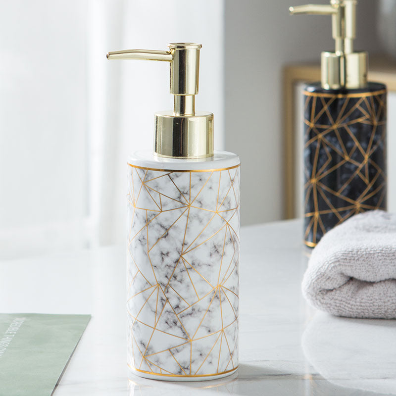 Marble Ceramic Lotion Shampoo Bottle Bathroom Accessories