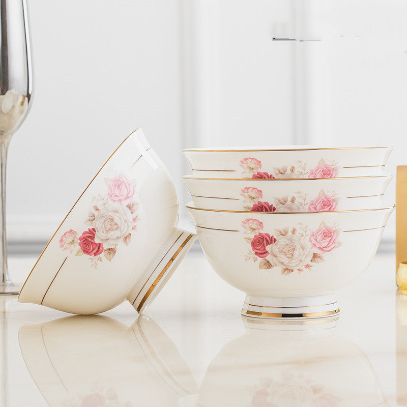 Household Japanese Bone China Ceramic Bowl