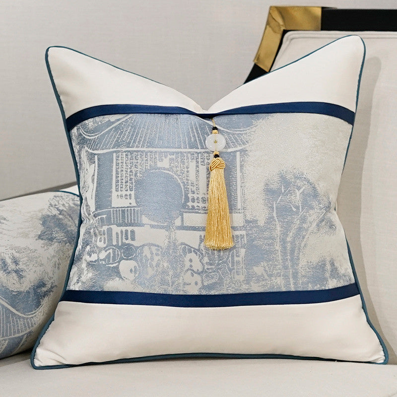 Chinese Style Light Luxury Home Sofa Cushion Pillow Simple Landscape Theme