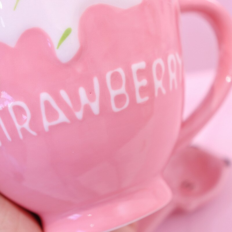 Embossed Three-Dimensional Strawberry Milk Girl Cup