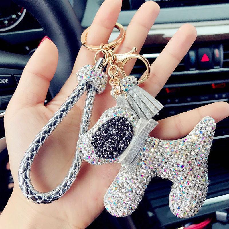 Diamond Puppy Keychain