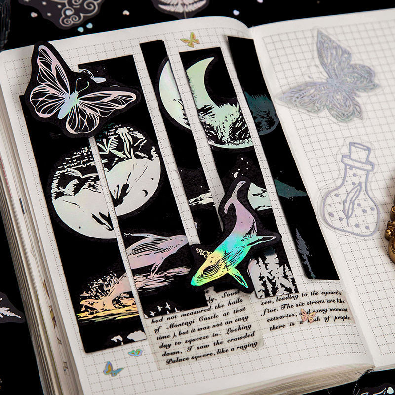 Butterfly Sticker PET Hot Rainbow Purse Magic Mirror Notebook Puzzle Material