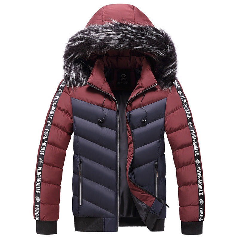 Hooded Jacket Men's Thick Warm Cotton Jacket ,