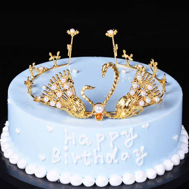 Large Swan Crown Baking Decorative Ornament