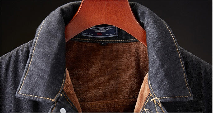 Plus Velvet Denim Jacket