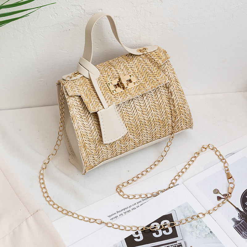 Women's Fashion Simple Straw Handbag Crossbody Bag