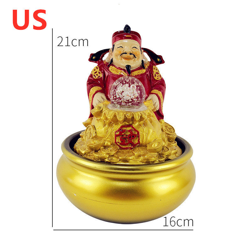Feng Shui Wheel Crystal Ball Water Fountain Mini