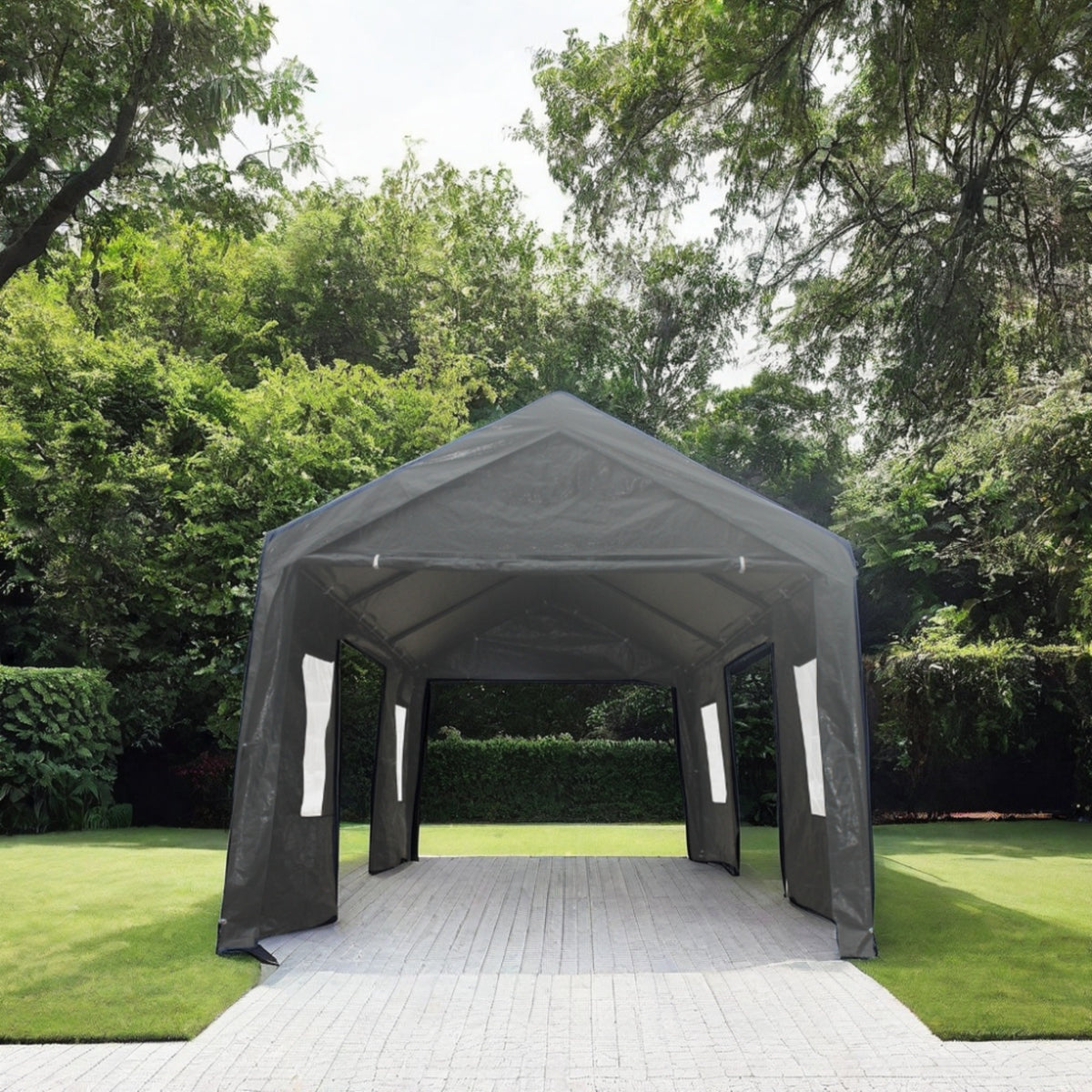 10x20ft Gazebo Party Tent Heavy Duty Canopy Carport Outdoor Portable Garage Grey