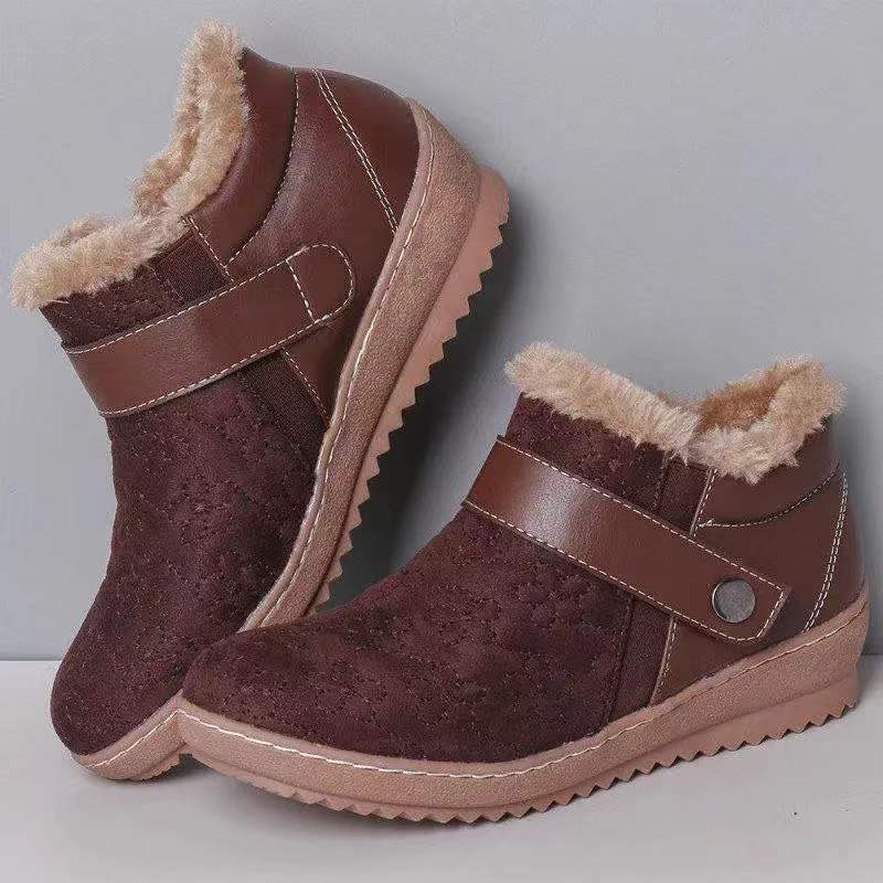 Plus Size Cotton Shoes Round Toe Fleece Snow Boots