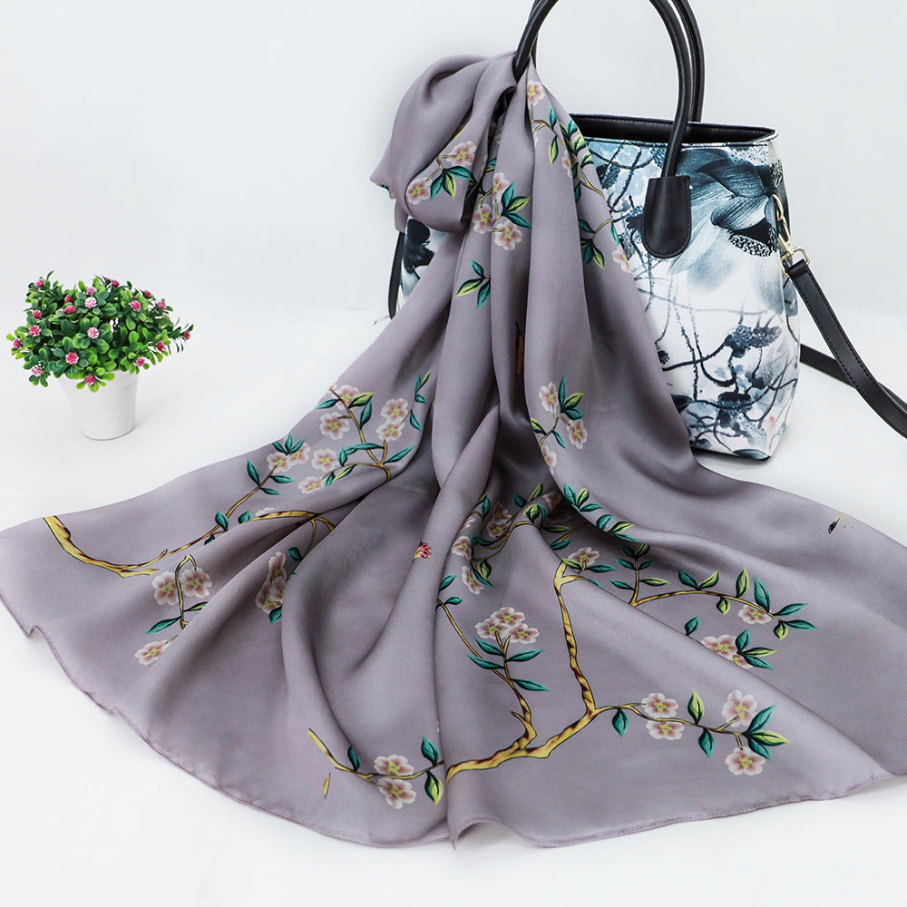 Women's Silk Scarf Shawl Sunscreen Scarf